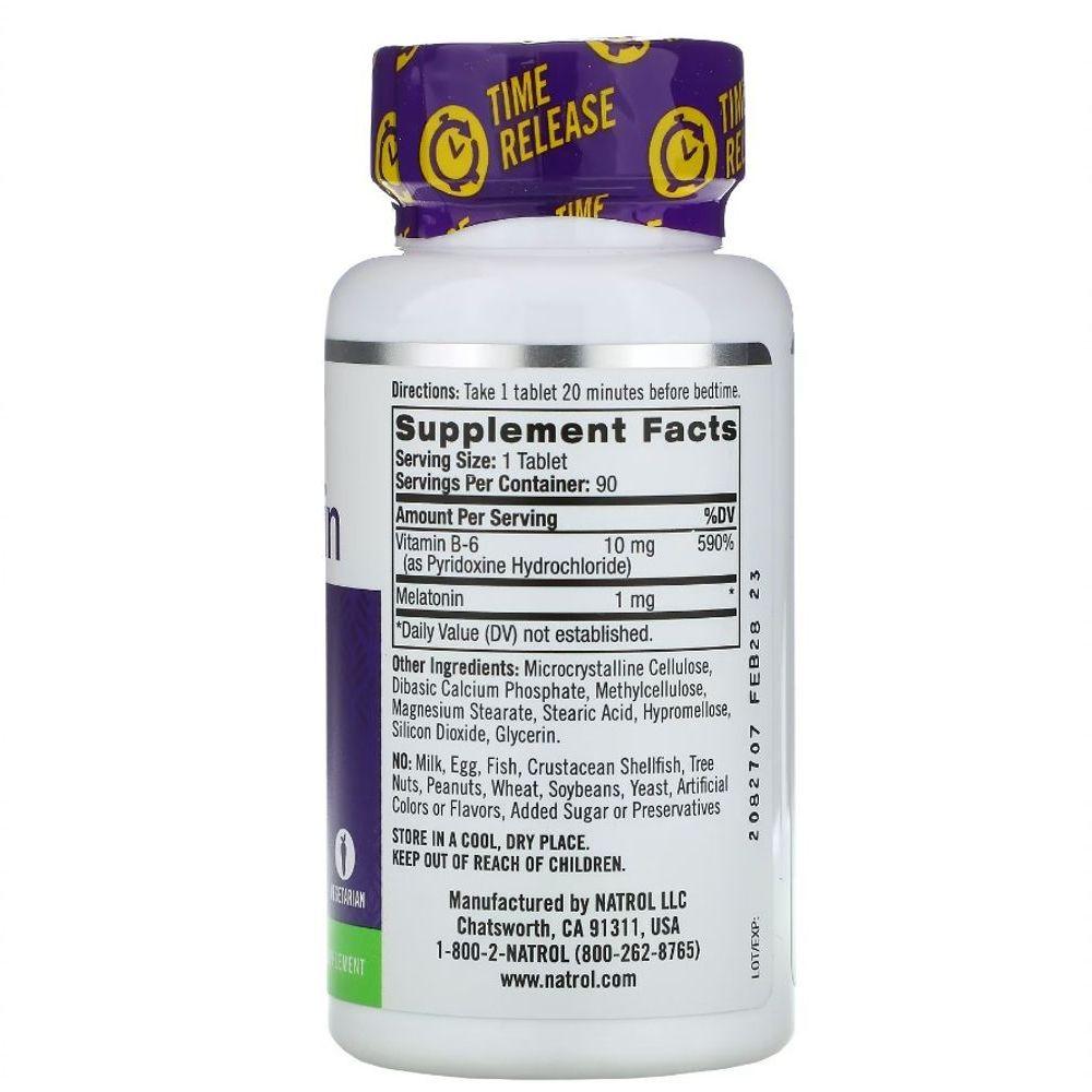Miniatura Melatonina 1mg Time Release Liberacao Gradativa 90 Comp.