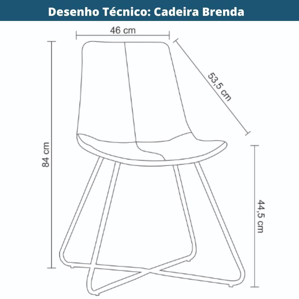 Miniatura Kit 2 Cadeiras Brenda Rivatti Poliuretano Caramelo Base Preta