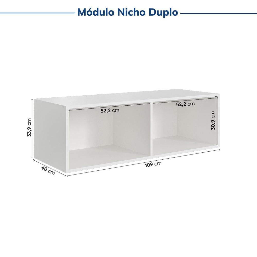 Guarda-roupa Modulado de Canto 10 Portas 6 Peças Hera Cabecasa Madeiramadeira Branco Geada/Cinza