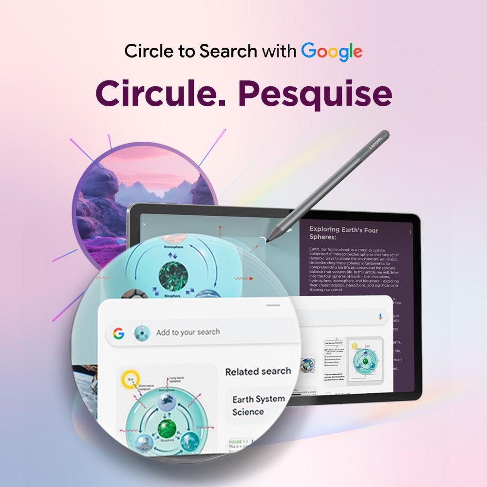 Tablet Lenovo Idea Tab Octa Core 8GB RAM 256GB Com Capa e Caneta Luna Grey - ZAFR0959BR