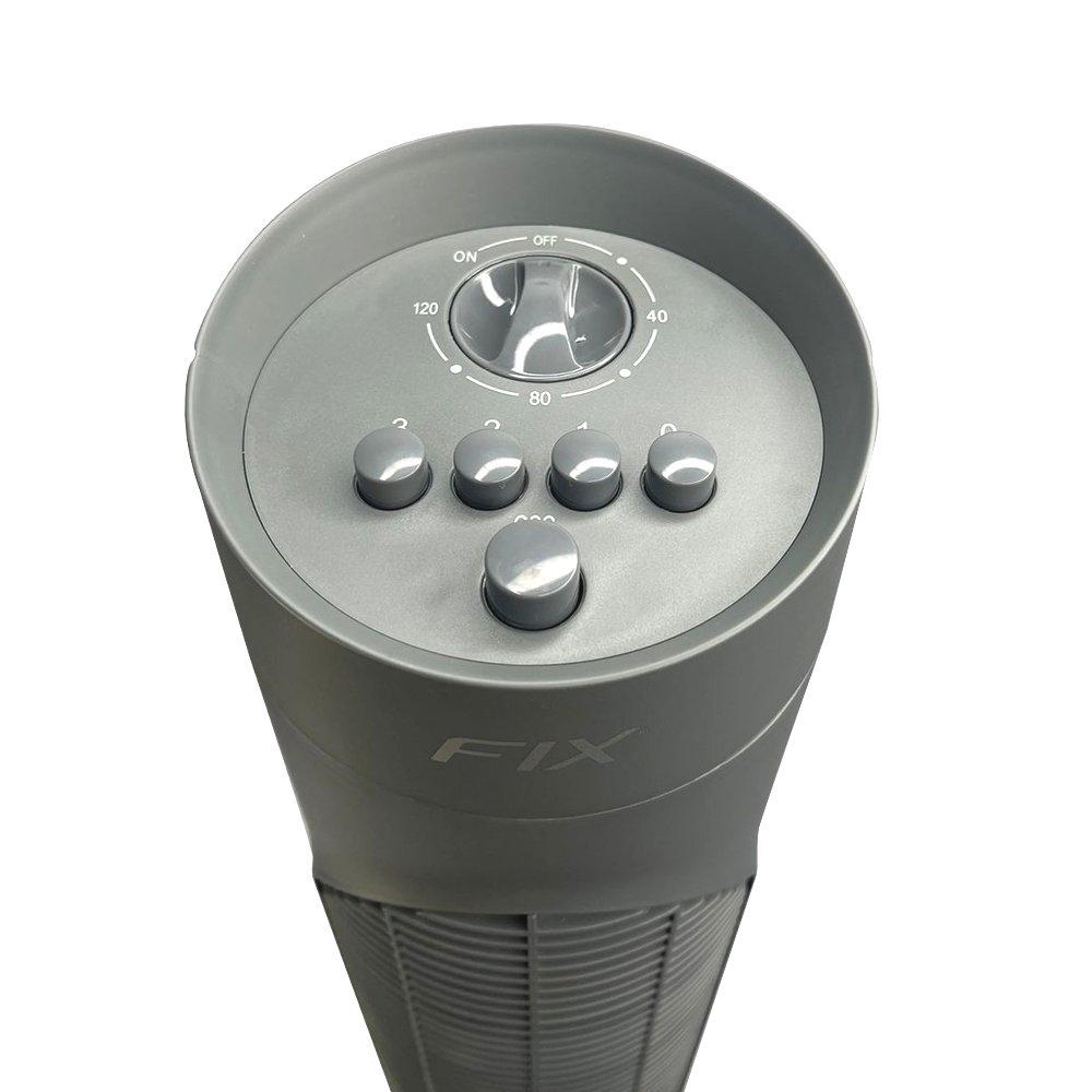 Miniatura Ventilador Preto Torre 03 Velocidades 220V Potência De 55W