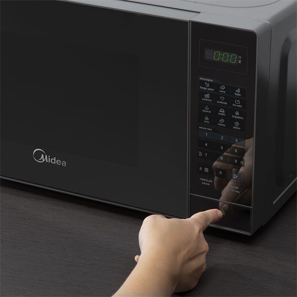 Micro-ondas Midea 20L Porta Espelhada Minuto Fácil Prata MRAE22 220V