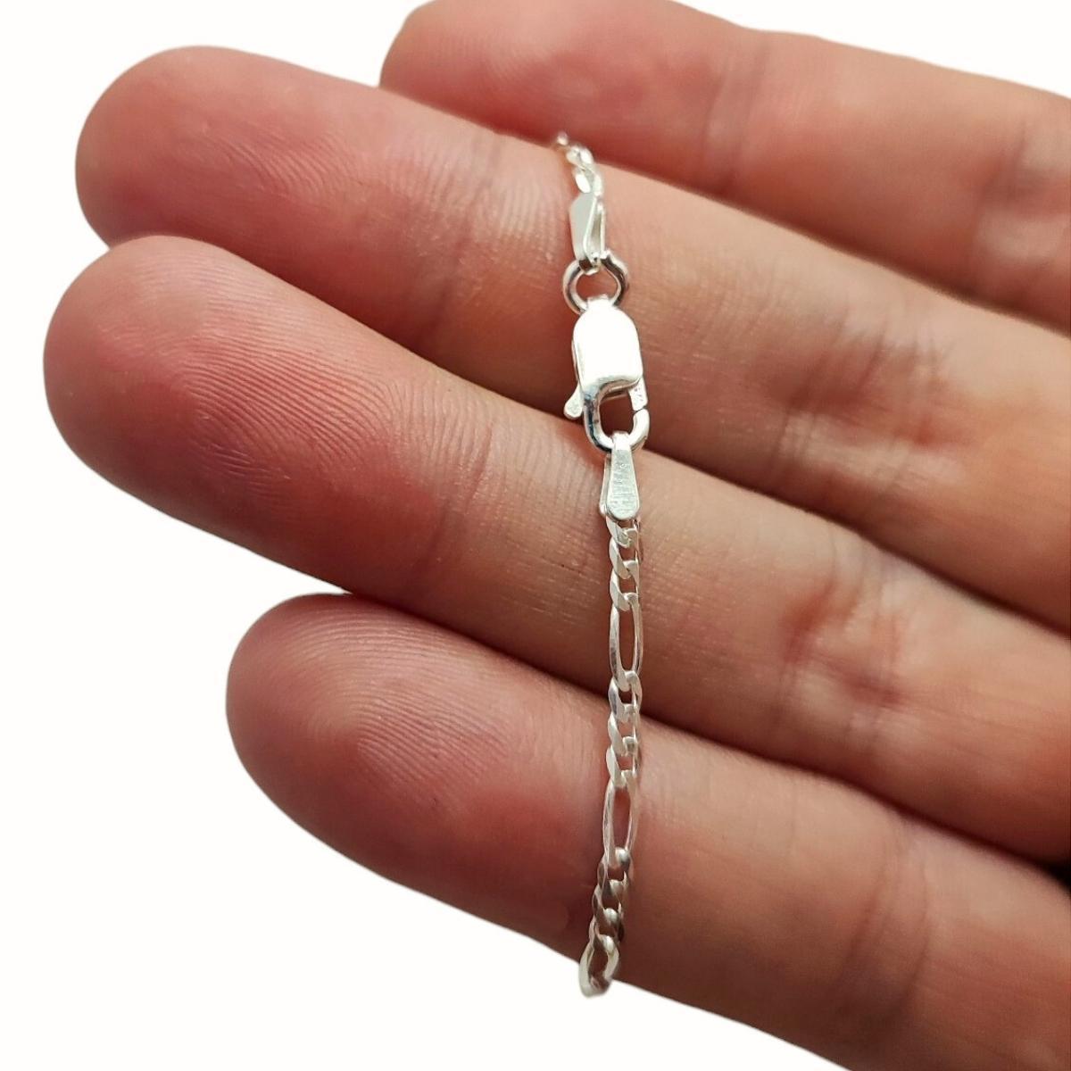 Miniatura Corrente Masculina Feminina Prata 925 Pura 60Cm 2Mm 903 Fina