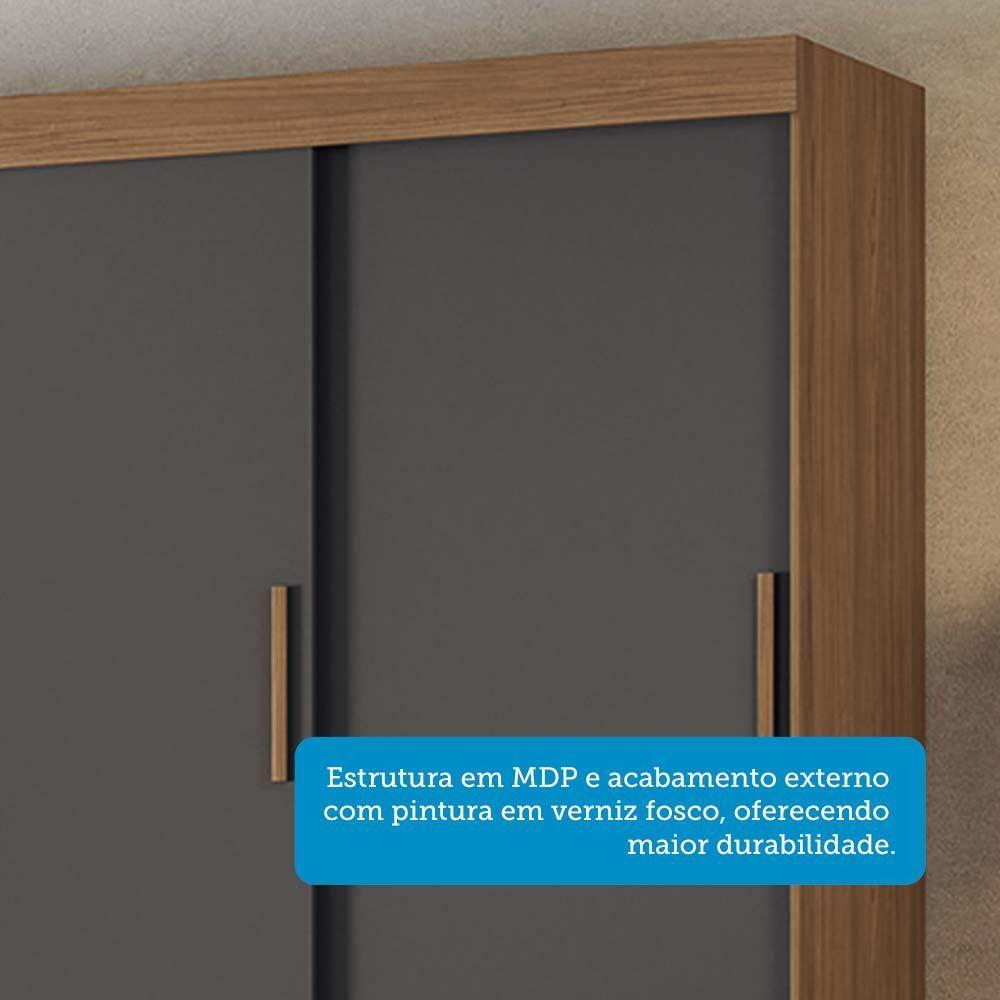 Guarda-roupa Casal 194,40 3 Pt 9 Gv Dante Estilo Mm Jatoba/grafitte
