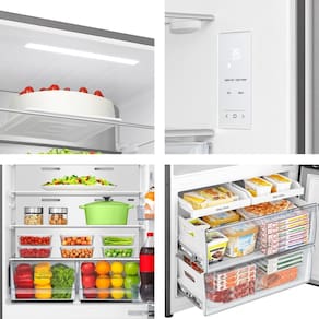 Miniatura Geladeira Hisense Inverter 499L RB5P504 Bottom Freezer Metal Tech Inox 110V
