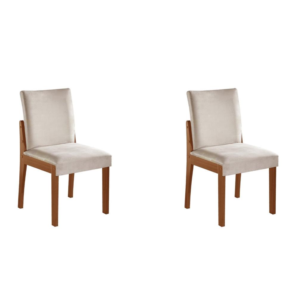 Miniatura Conjunto 2 Cadeiras Mônaco Yescasa Castanho Cinamomo / Creme