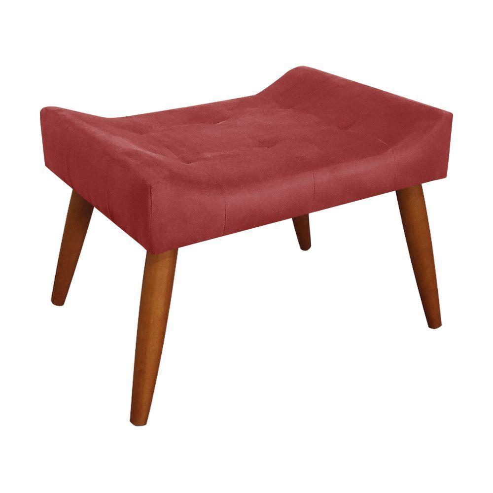 Miniatura Puff Decorativo Roma Veludo Vermelho