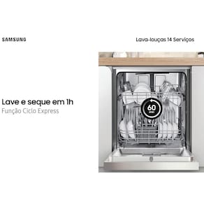 Lava-Louças Samsung DW60C7050FG/AZ 14 Serviços com Display de LED 110V – Black Inox