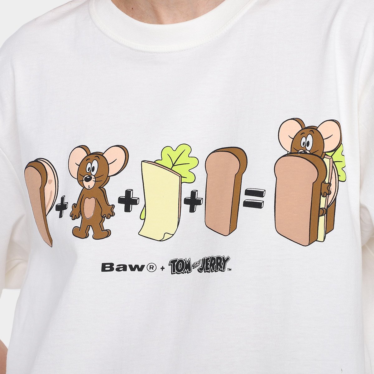 Miniatura Camiseta Baw Clothing Lanchos Baw X T&J Feminina Off White - G