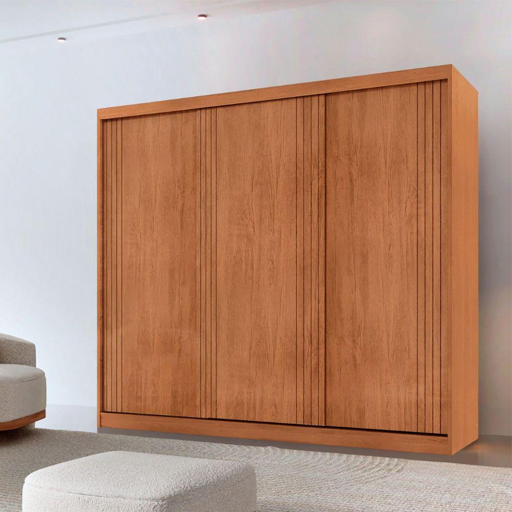 Miniatura Guarda Roupa Casal Connor 100% Mdf 3 Portas 4 Gavetas Naturalle
