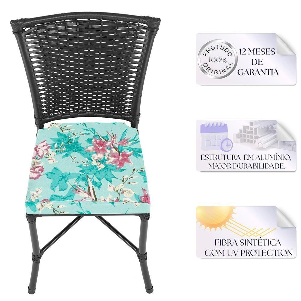 Miniatura Jogo De Cadeiras Para Cozinha - Kit Com 5 Cadeiras Em Aluminio E Fibra Sintetica Turquia Preta Z19