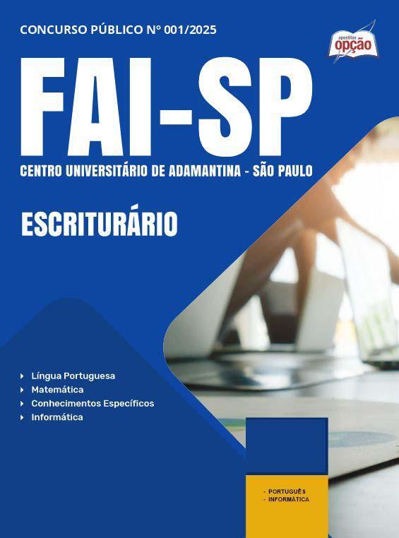 Miniatura Apostila Concurso Fai Sp 2025 - Escriturário