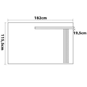 Miniatura Painel Madetec Cross com 182 cm de Largura, Ideal para TV de Até 65” Cedro / Off White