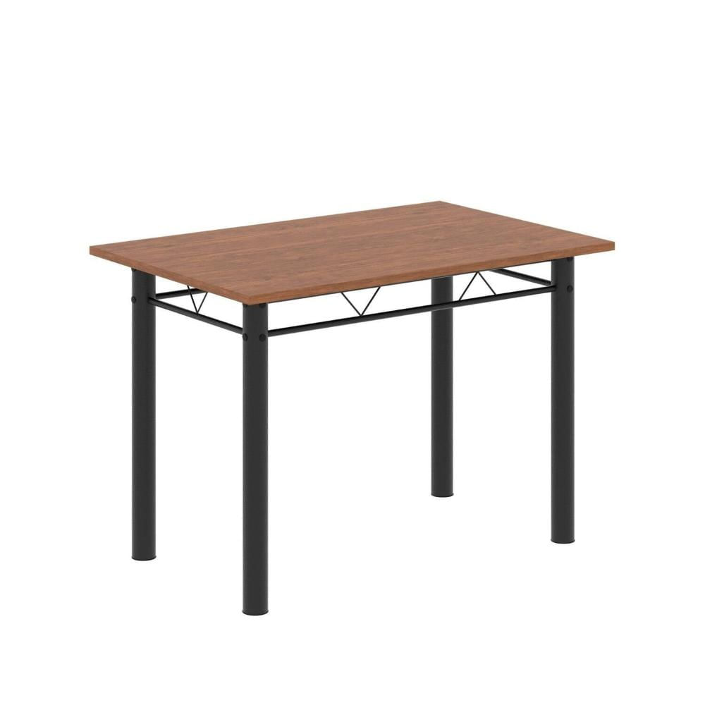 Miniatura Conjunto de Mesa Tubular 100x60cm Tampo em Mdf e 4 Cadeiras Dany Preto