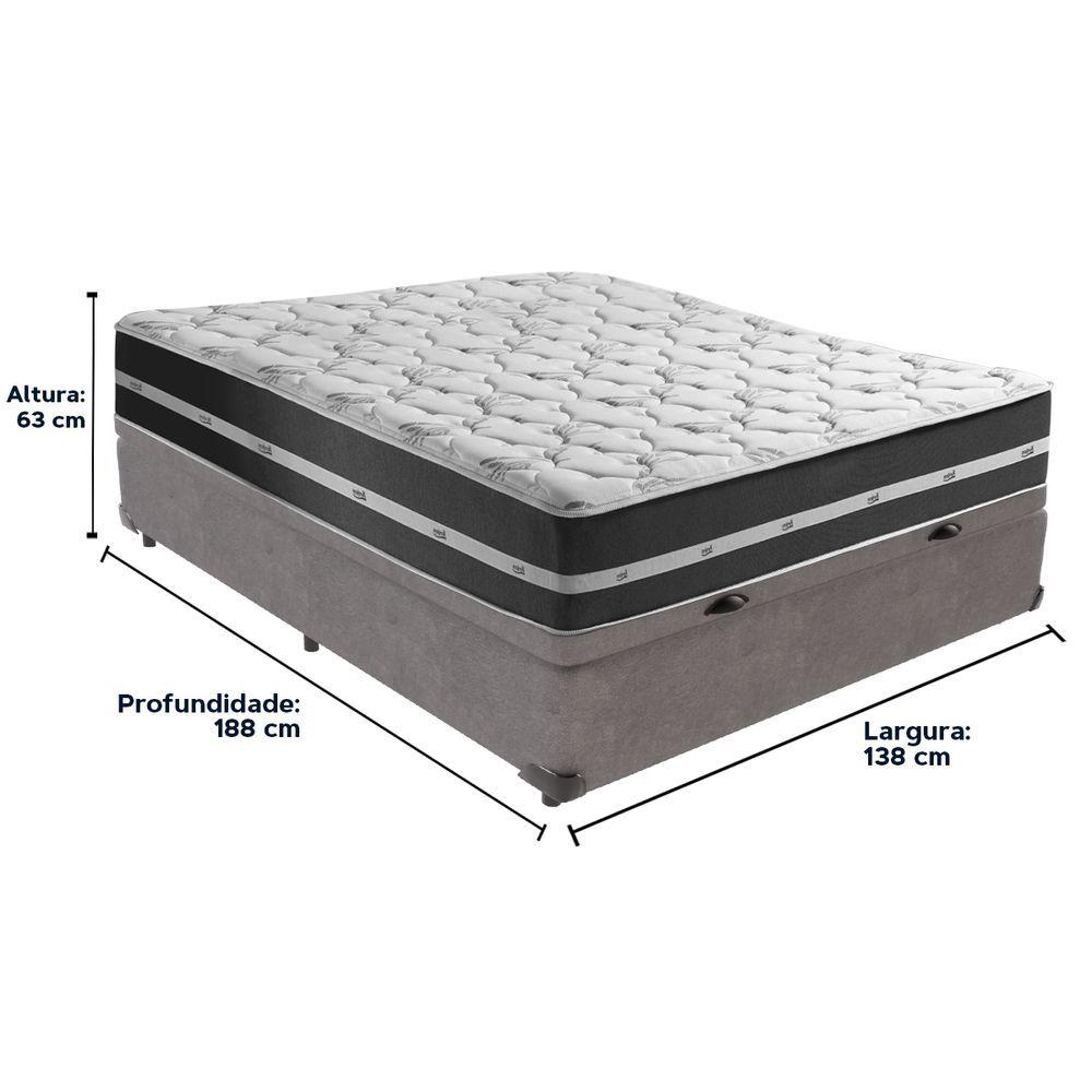 Miniatura Cama + Box Com Bau Casal Classic Anjos Cor:cinza