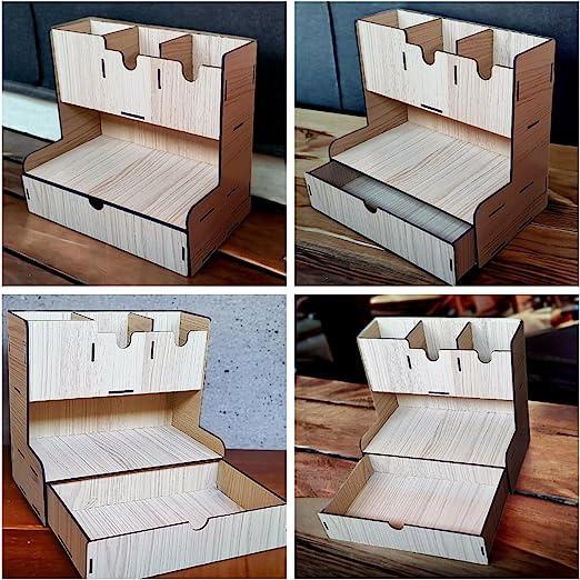 Miniatura Prateleira De Armazenamento,Organizador De Mesa De Madeira