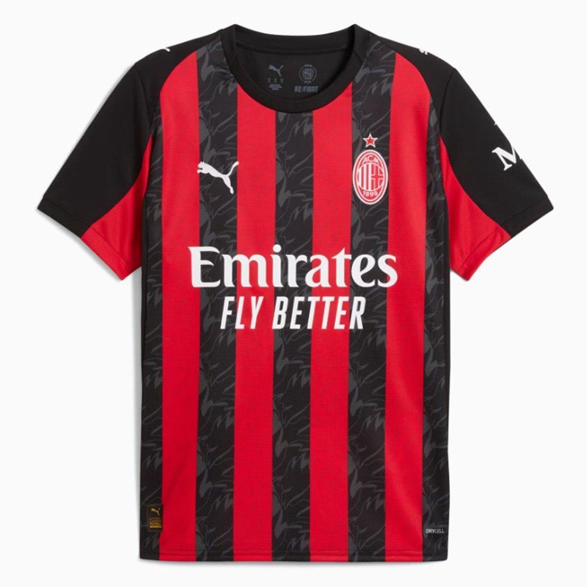 Miniatura Camisa Milan Home 25/26 s/n Torcedor Puma Masculina Vermelho - EGG