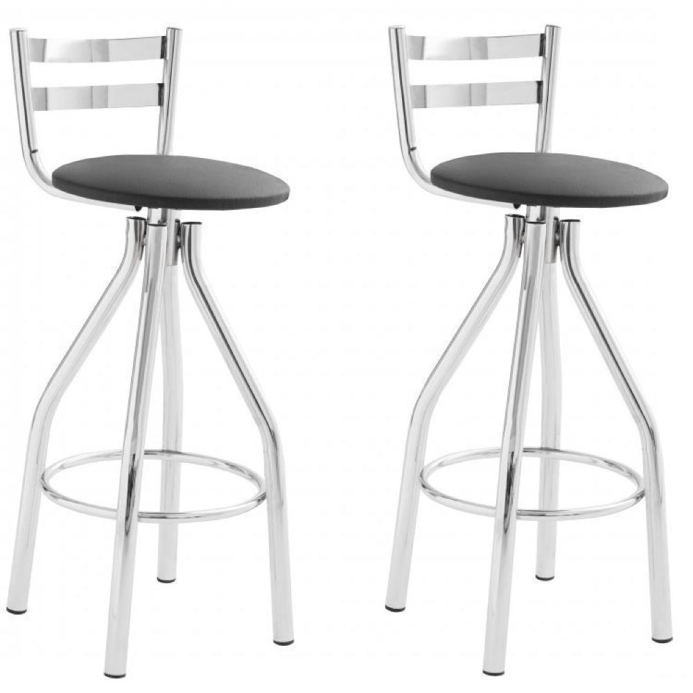 Miniatura Conjunto 2 Banquetas Alta 54 Unimóvel Cromada