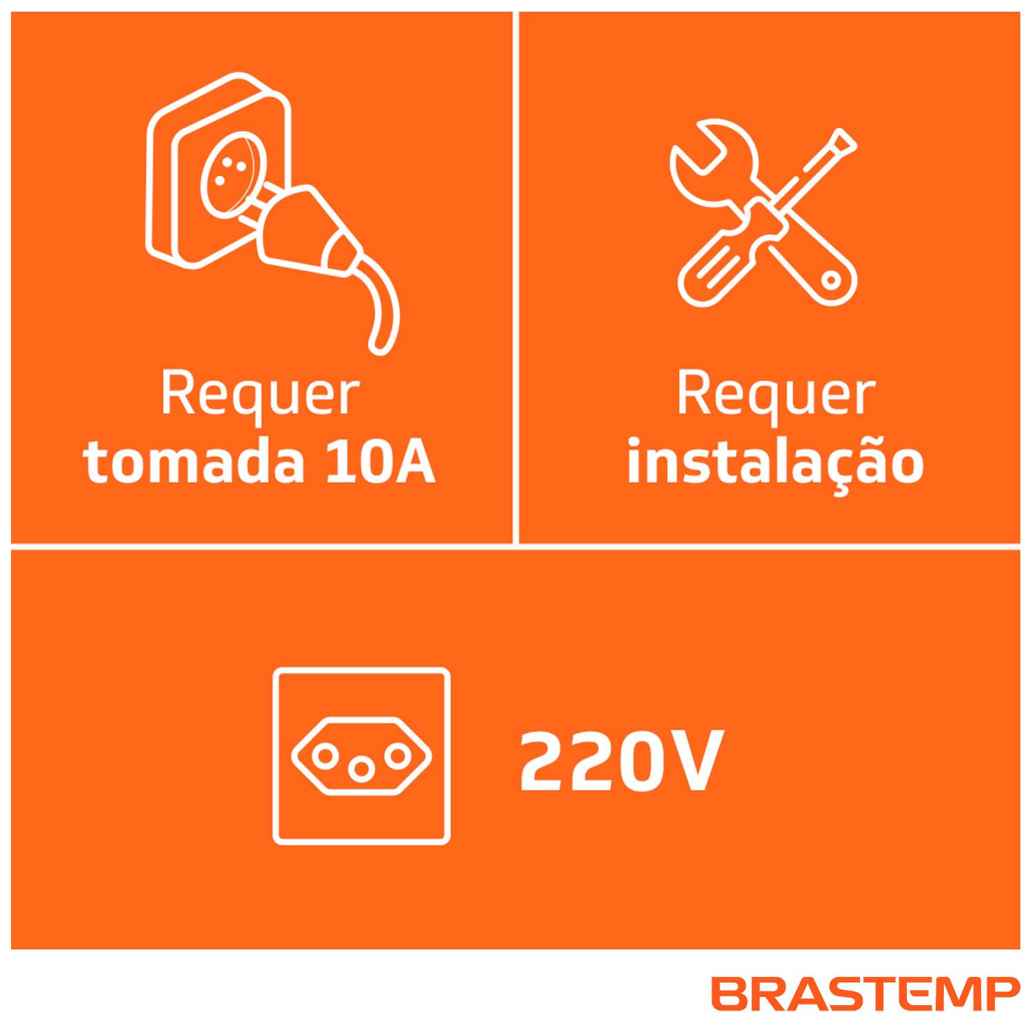 Coifa de Parede Brastemp 90 cm Inox Piramidal 5 e 6 Bocas Duplo Filtro BAI91BR 220