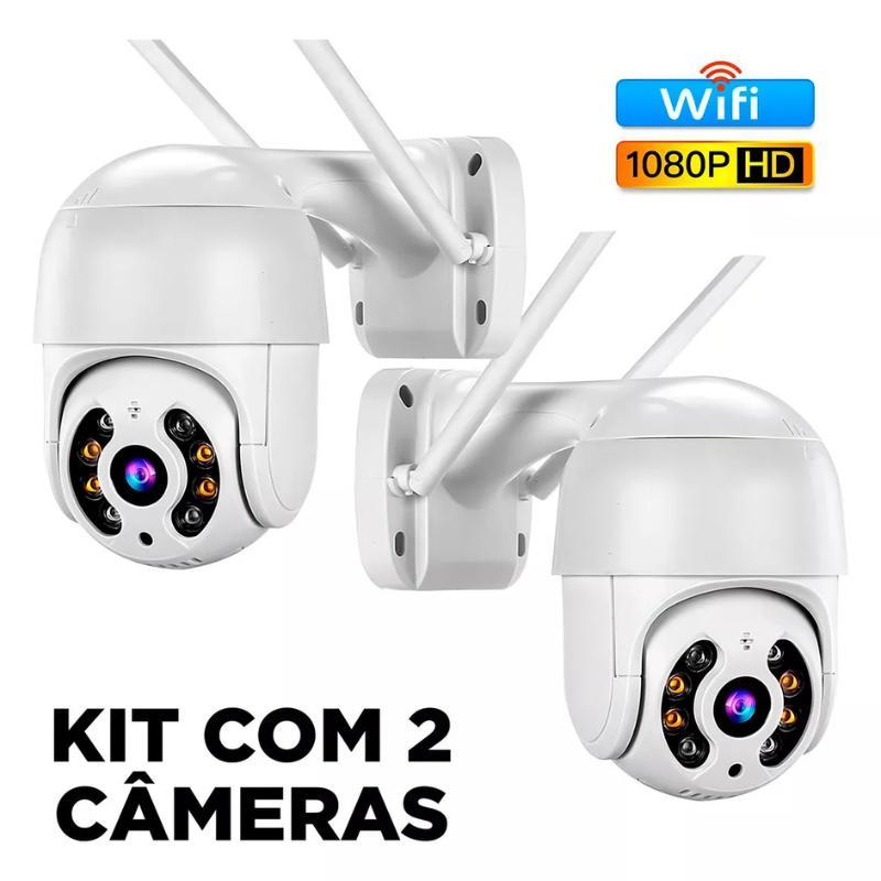 Miniatura Kit 2 Wifi Ip Camera Ipc 360 Wireless Sem Fio A Prova Dágua