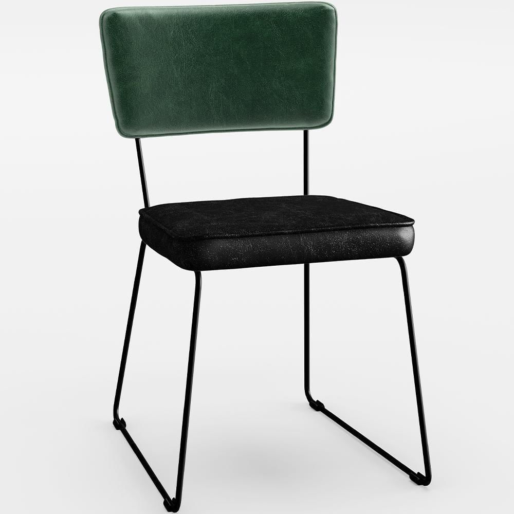 Kit 04 Cadeiras L02 Facto Verde Musgo Couríssimo Preto