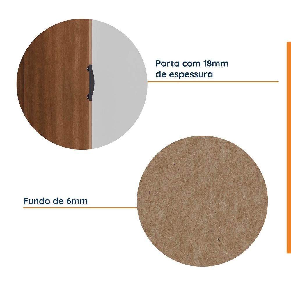 Miniatura Guarda Roupa Modulado de Canto 6 Portas 3 Peças Hera Cabecasa Madeiramadeira Branco Geada/Louro/Preto