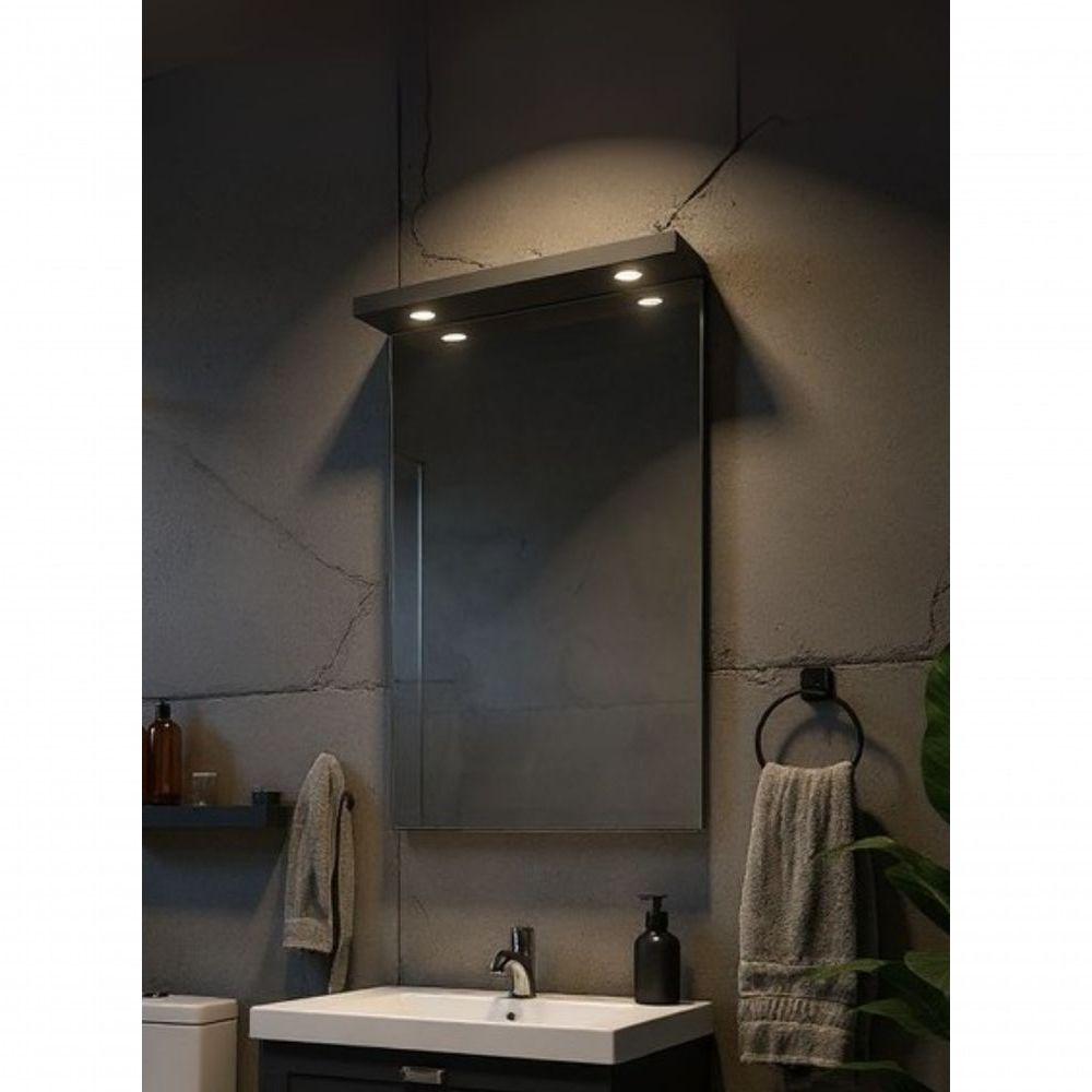 Espelho Para Banheiro Com Led 60cm Mdf Grafite - On Móveis