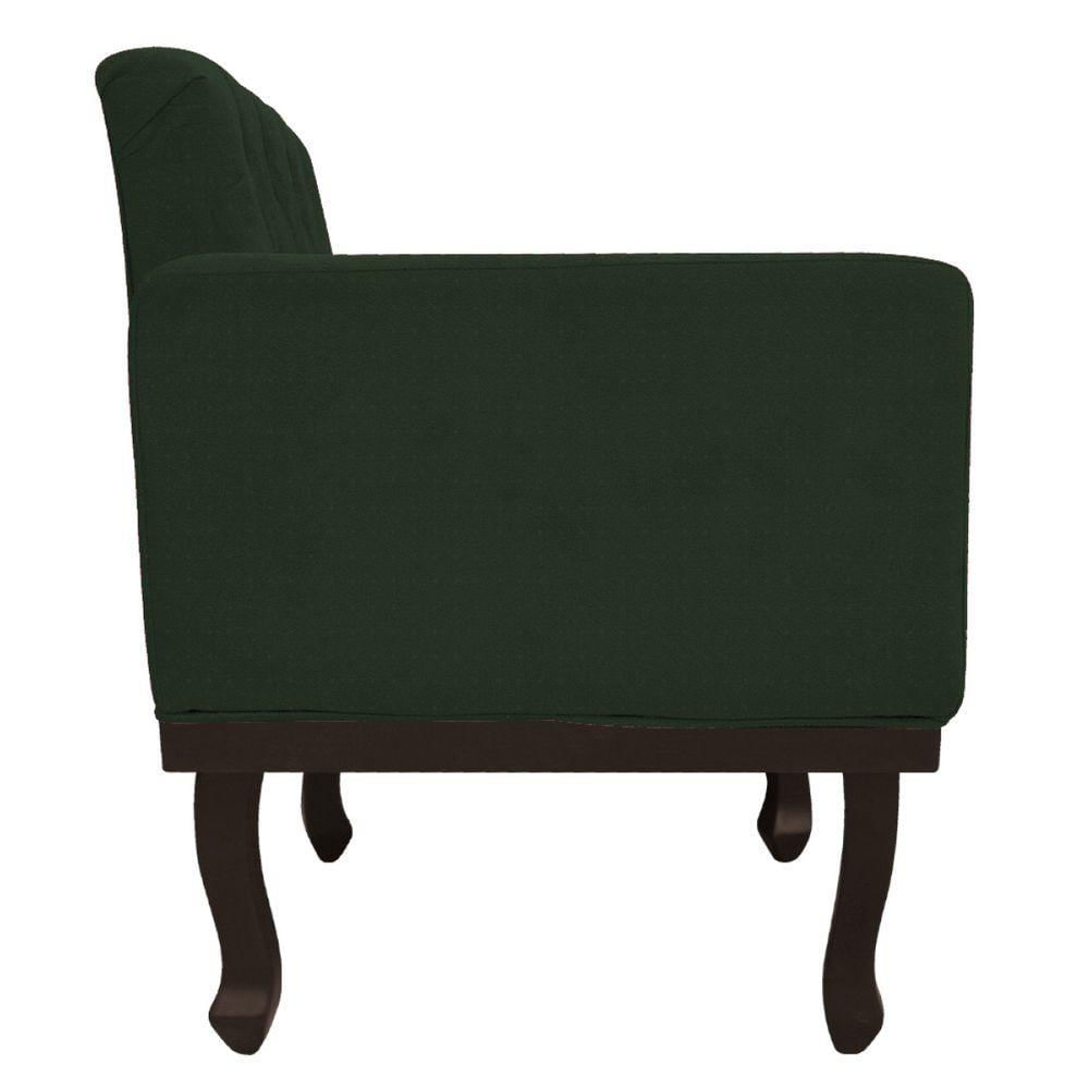 Miniatura Poltrona Decorativa Classic Pés Luiz Xv Linho - Doce Sonho Móveis Cor Verde
