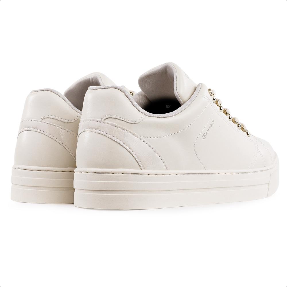Miniatura Tenis Ramarim Casual Cadarço Feminino Bege / Dourado - 34