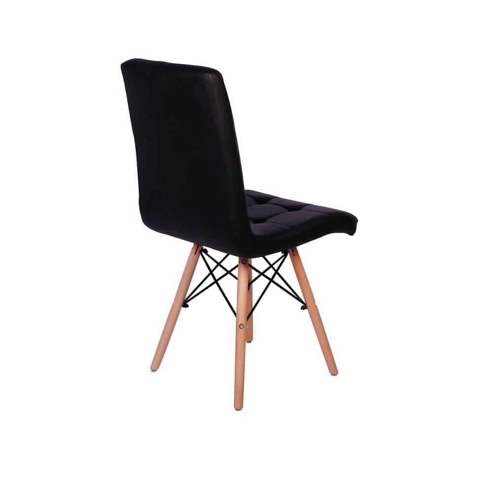 Miniatura Conjunto Mesa Jantar Eiffel Branca 3 Cadeiras Gomos Preta