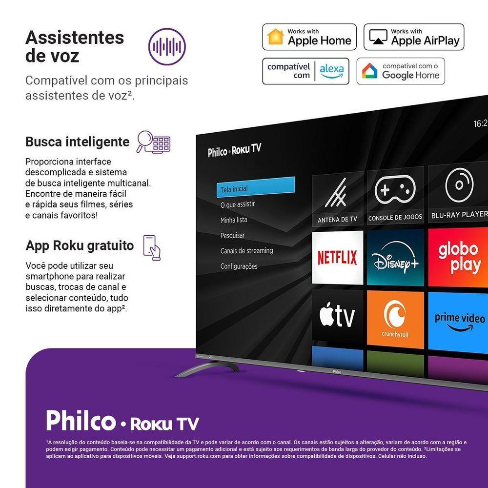 Smart TV 60" Philco QLED Roku Dolby Áudio P60CRA Bivolt