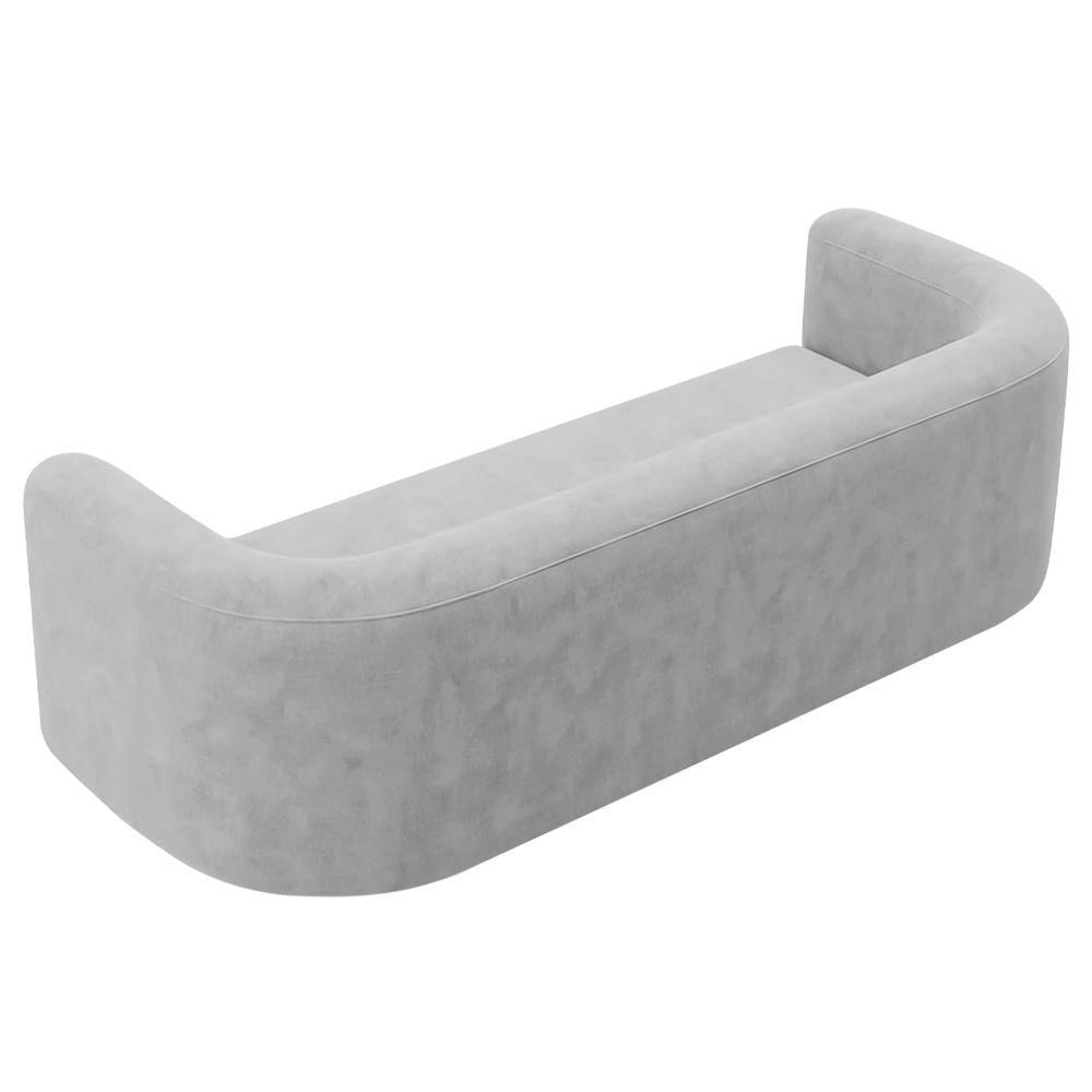 Miniatura Sofá 3 Lugares 180cm Orgânico Luxo Recepção Melina Linho Cinza Claro