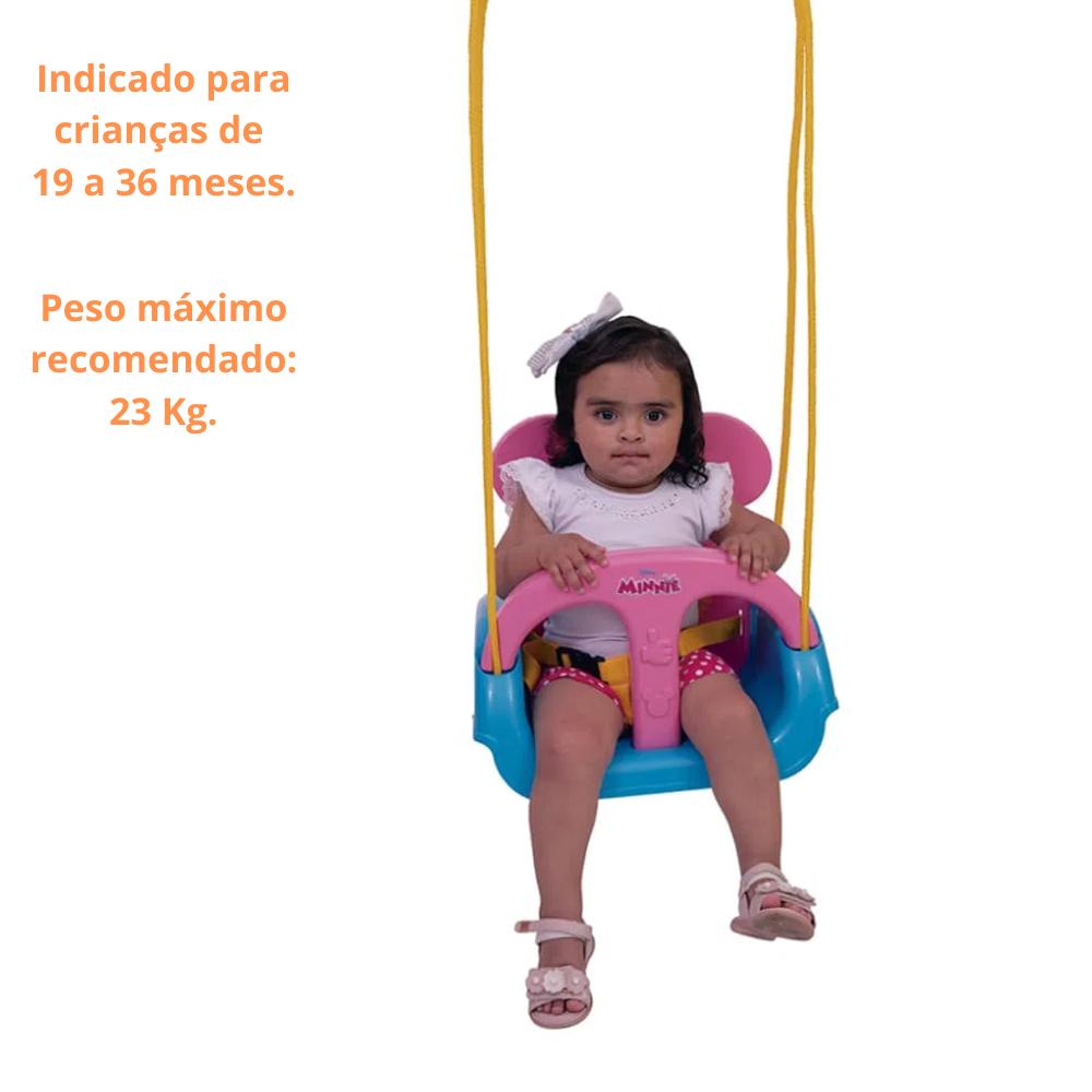 Miniatura Balanço Infantil Minnie 3 em 1 Disney Encosto Regulável