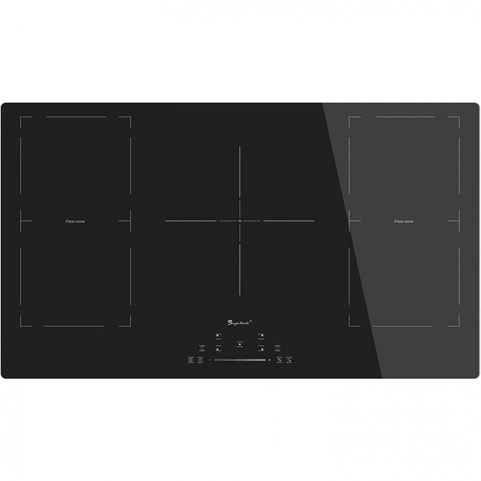 Miniatura Cooktop de indução de 36 polegadas 5 queimadores Boost, fogão elétrico embutido com zona flexível dupla, 9 níveis de potên...