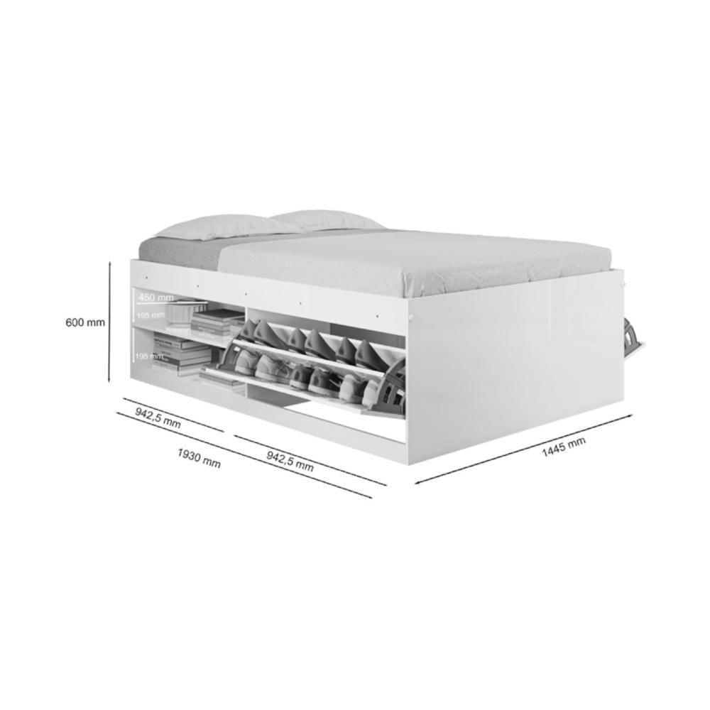 Miniatura Cama Box Solteiro Com Sapateira Penélope Naturalle