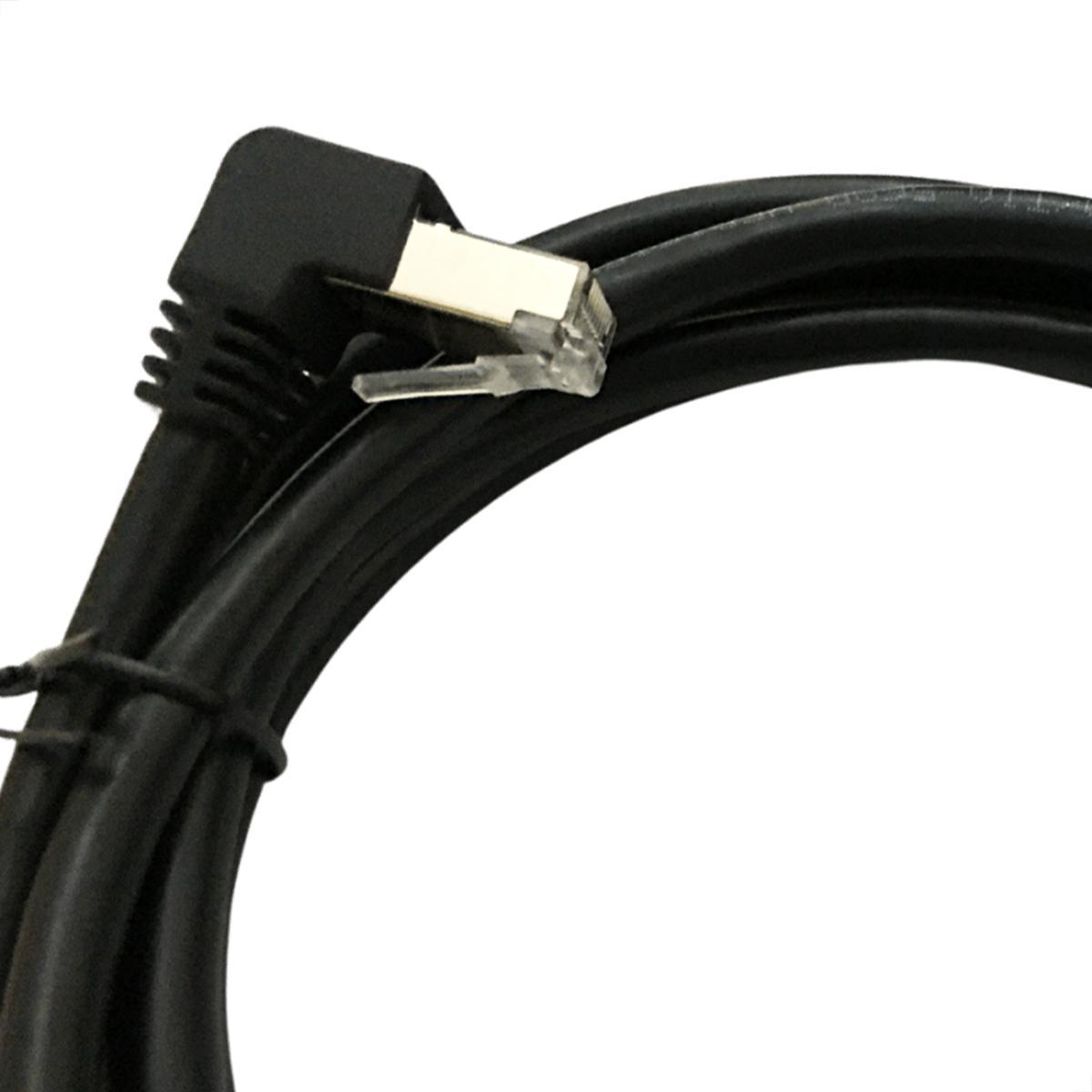 Miniatura Cabo De Rede Cat7 Plug 90 Graus Para Cima Preto - 10 Metros