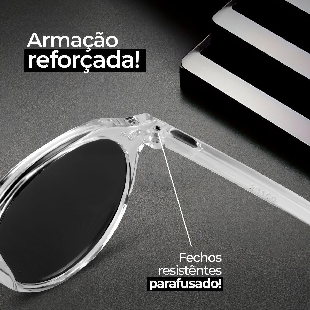 Miniatura Óculos Sol Masculino Vintage Acetato Proteção Uv + Case