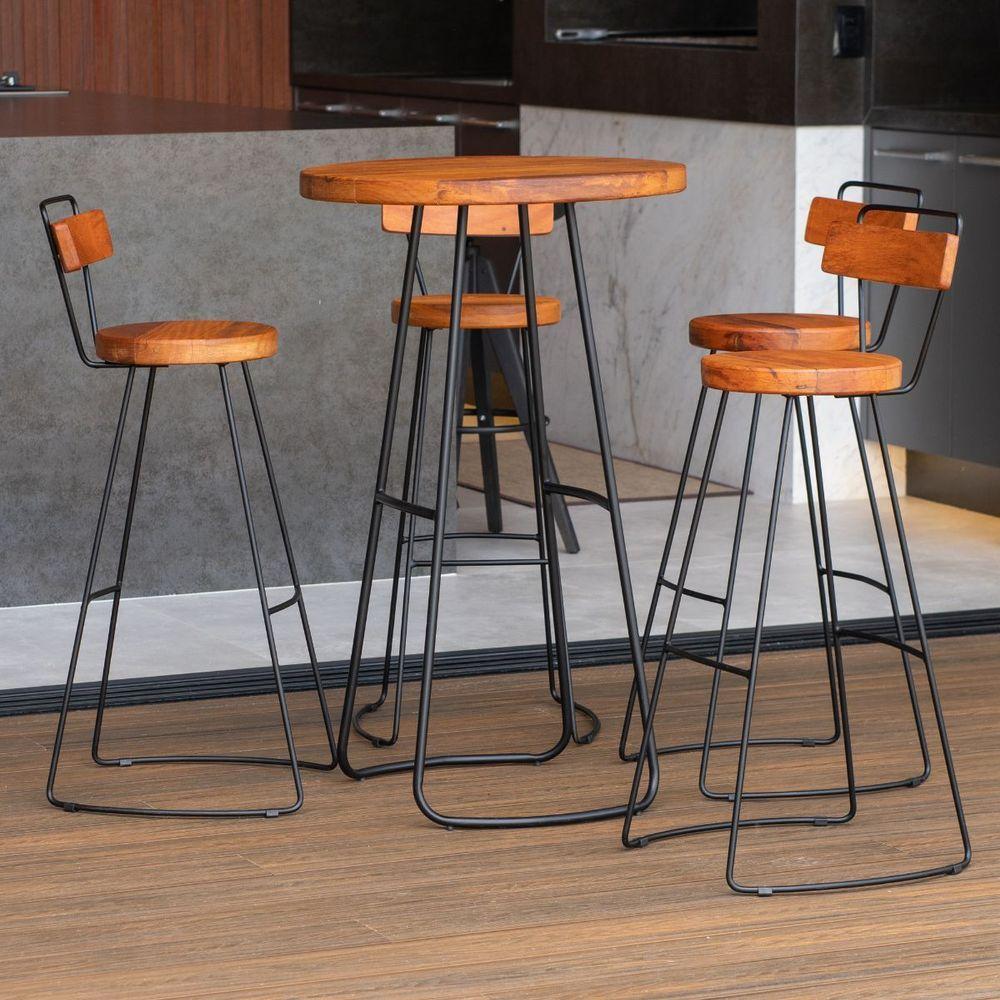 Conjunto Mesa Bistrô Com 4 Banquetas Aérea Gourmet Aurora