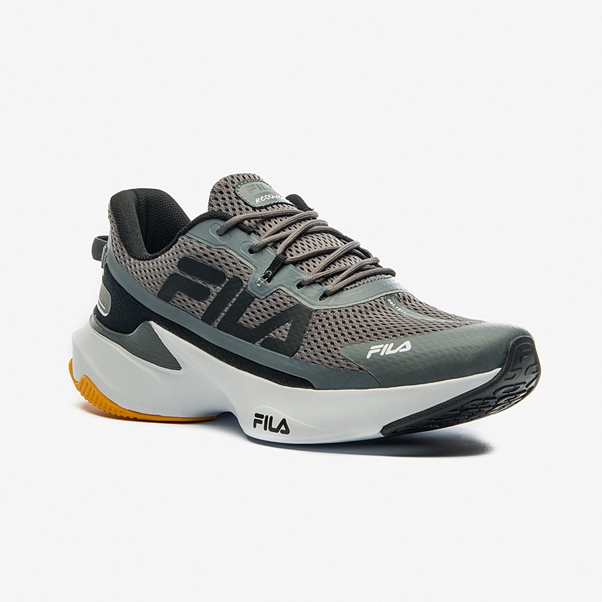 Miniatura Tênis Fila Recovery Masculino Grafite+Amarelo - 37
