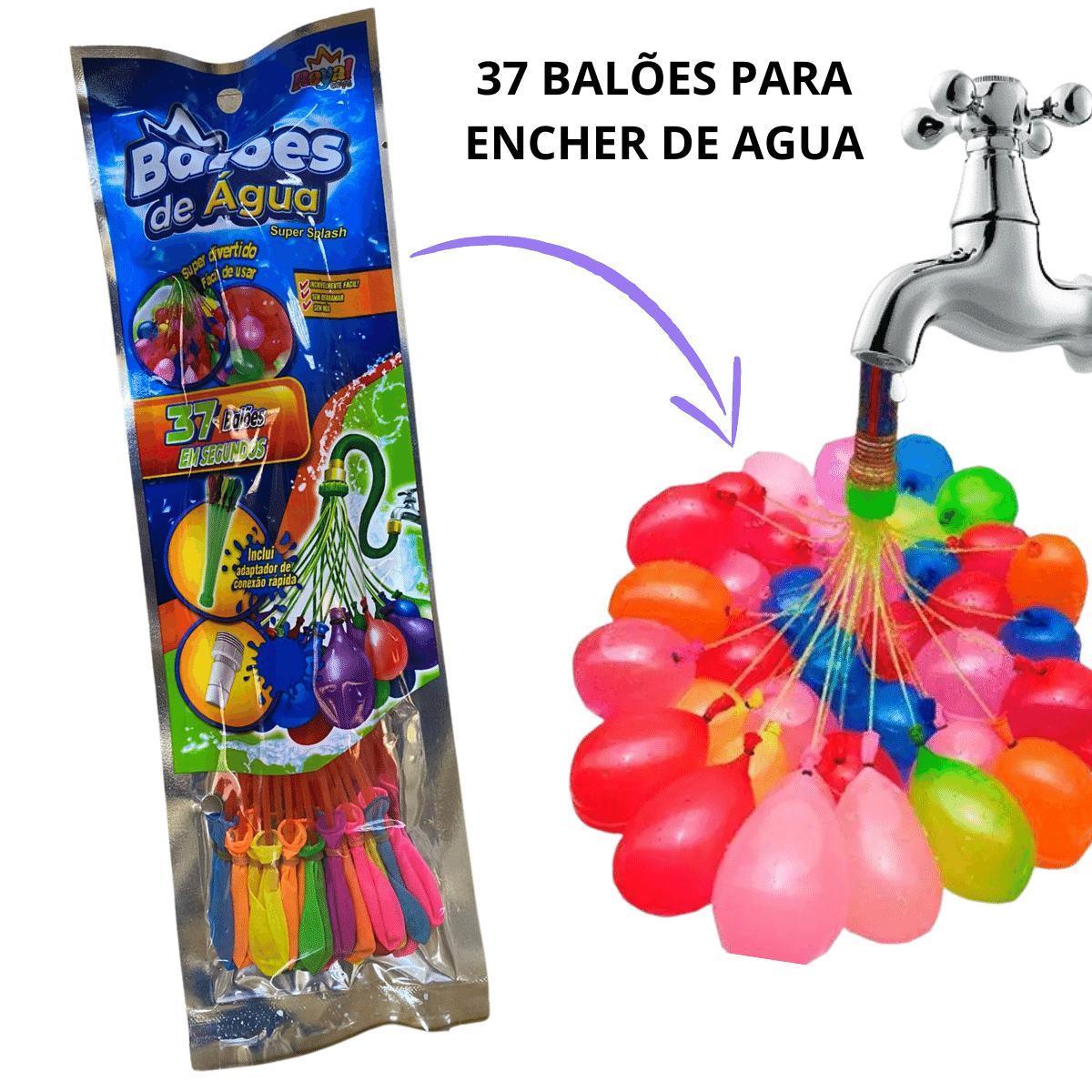 Miniatura Kit Com 37 Balões De Agua Para Guerra De Bexiga Com Amigos