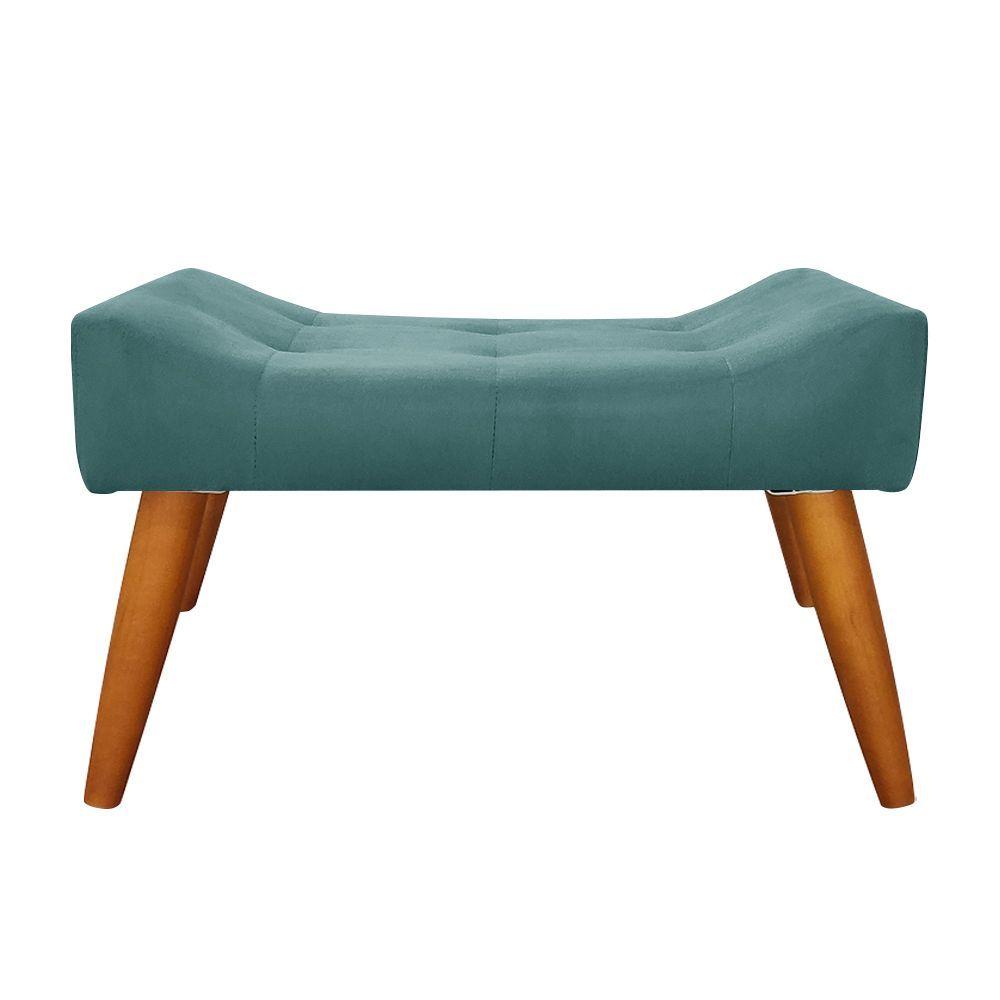 Miniatura Puff Decorativo Roma Veludo Ciano