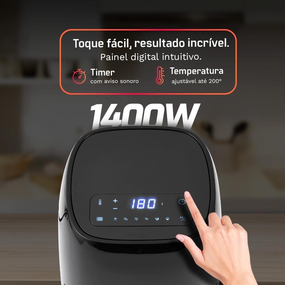 Miniatura Fritadeira Sem óleo Airfryer HQ Digital Preto 4,8L HQ-AF4.8LDP 110V