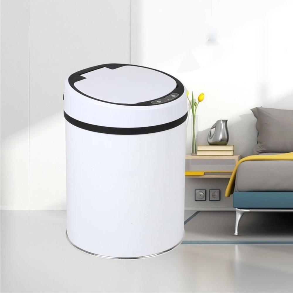 Miniatura Lixeira Automatica Branca 8 Litros Sensor Inteligente Cozinha Banheiro Inox Cesto Lixo Luxo Escritorio