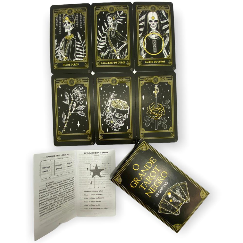 Baralho O Tarot Negro 78 Cartas Com Manual Explicativo