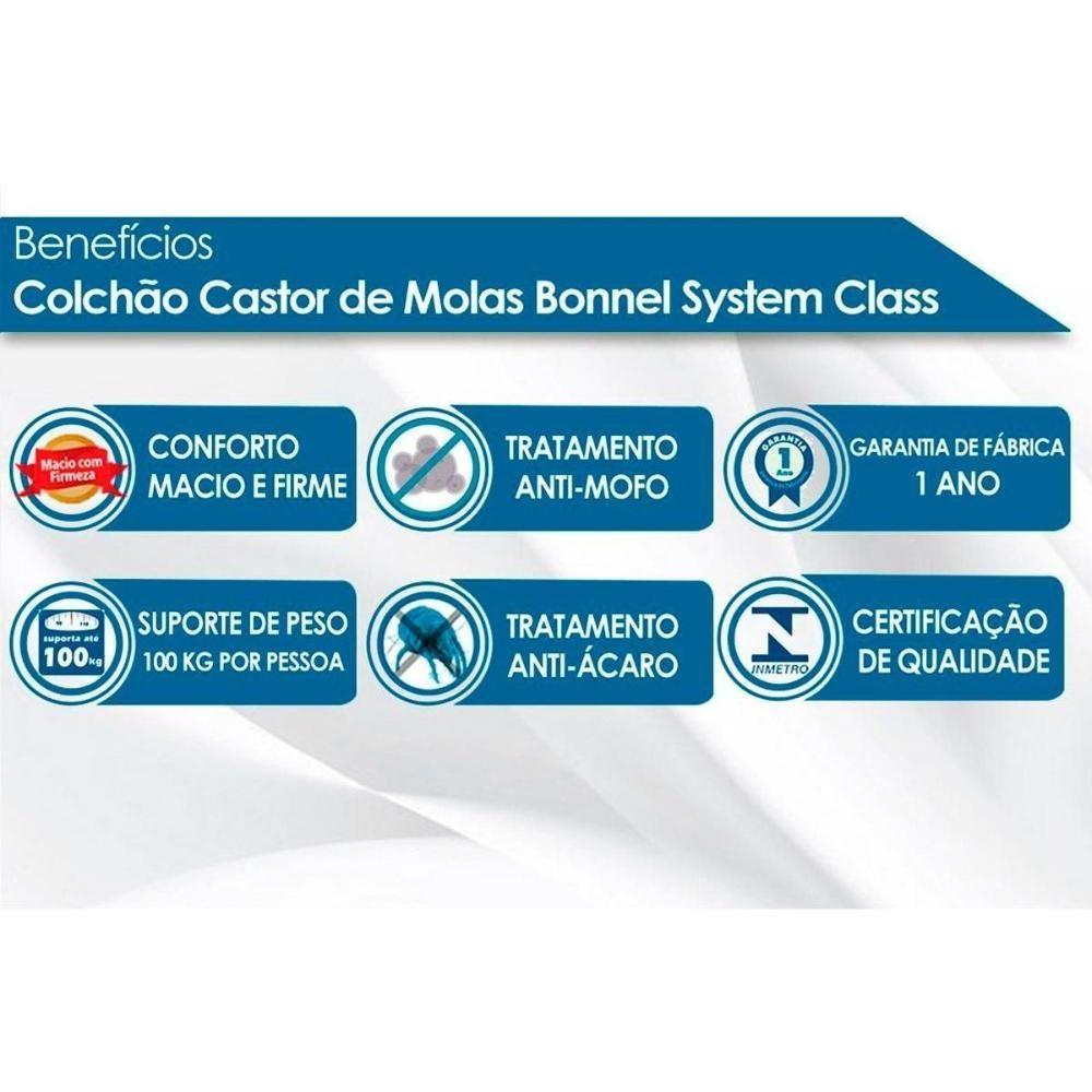 Miniatura Cama Box King: Colchão Molas Bonnel System Class + Base Crc Suede Brown(193x203)