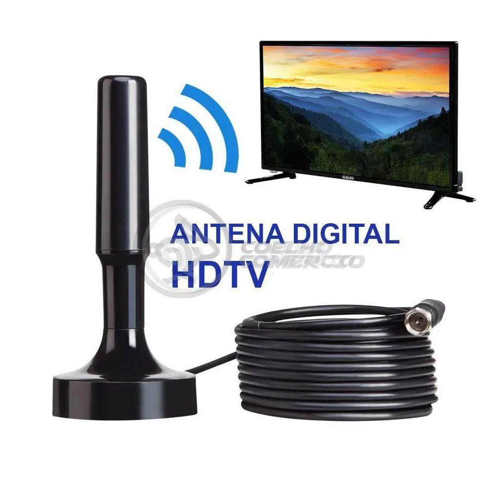 Miniatura Antena Digital Portátil Interna E Externa Full Hdtv Vhf 4K