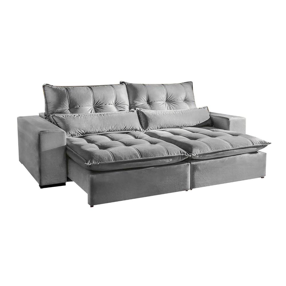 Miniatura Sofá Retrátil 3 Lugares 250cm Londres Estofados Arpaan Cinza