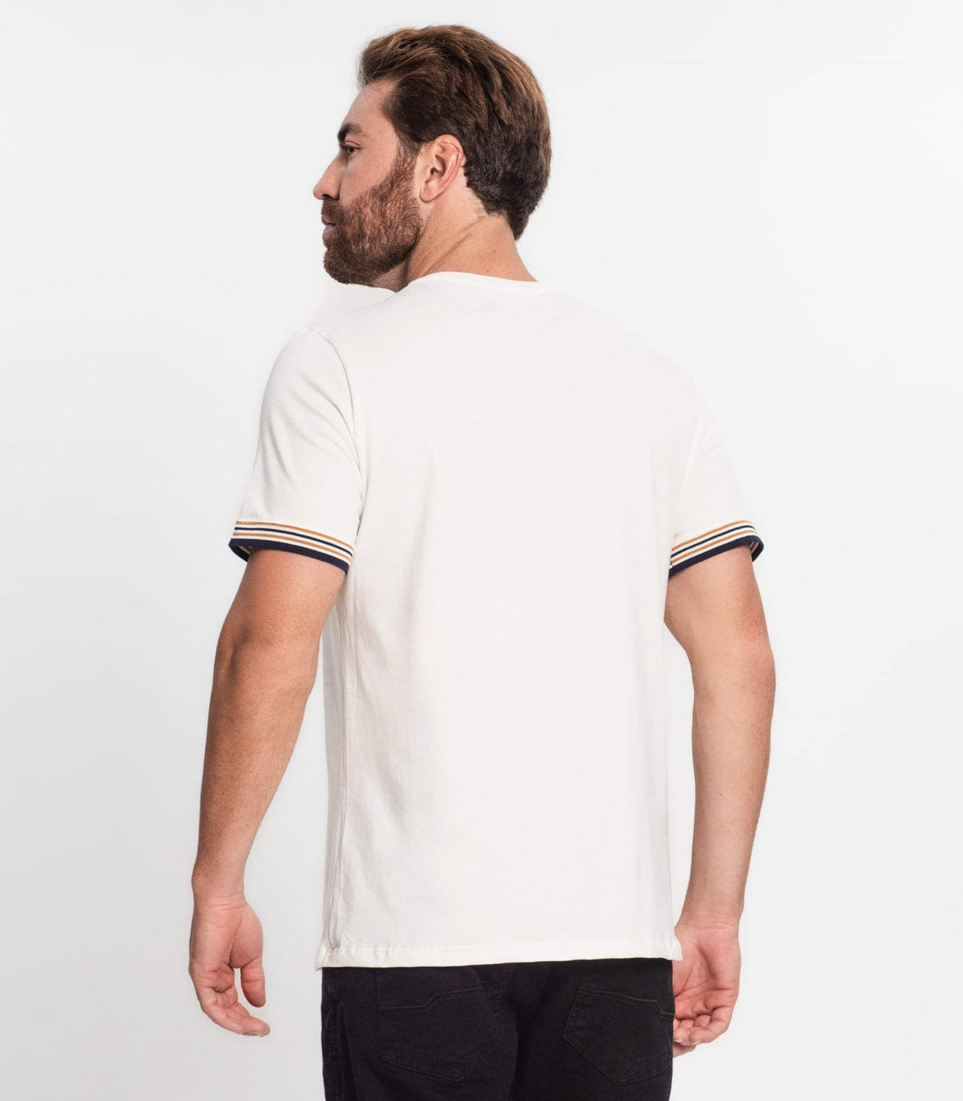 Miniatura Camiseta Básica Masculina Diametro Bege G