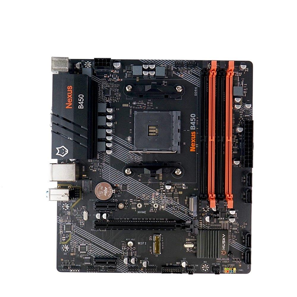 Placa-Mãe Husky Nexus B450, M.2 NVMe, DDR4 3200MHz, Ryzen 5000/3000/2000, Micro-ATX, 64GB Dual Channel - HPM450