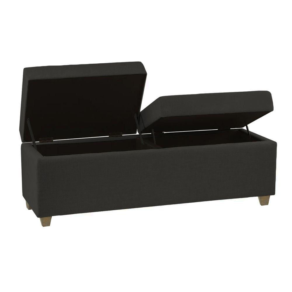 Miniatura Recamier Bau Madri 1,60m Corino Preto - Inova Decorações